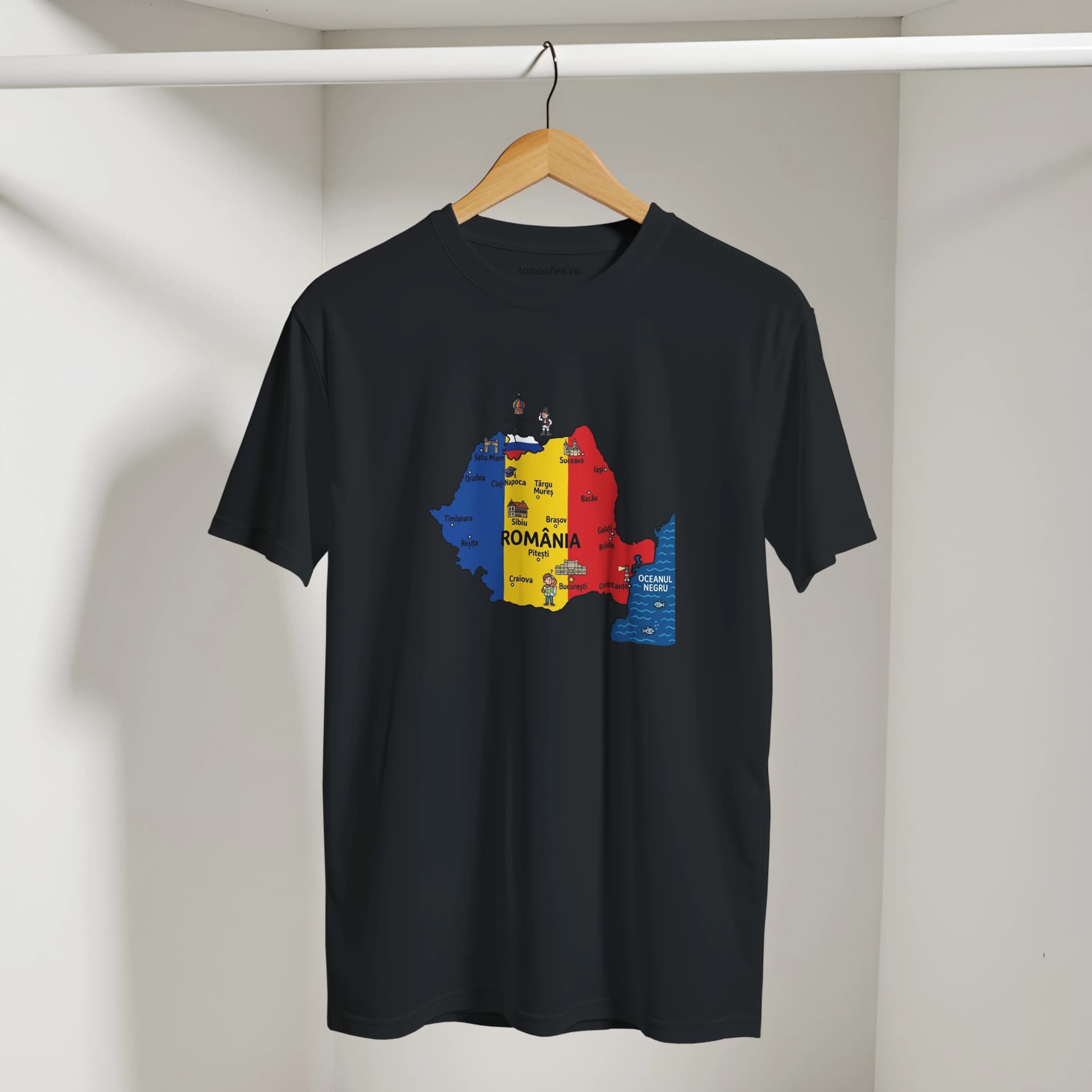 Tricou | Maramureș e în Rusia — culoare negru, vedere 2