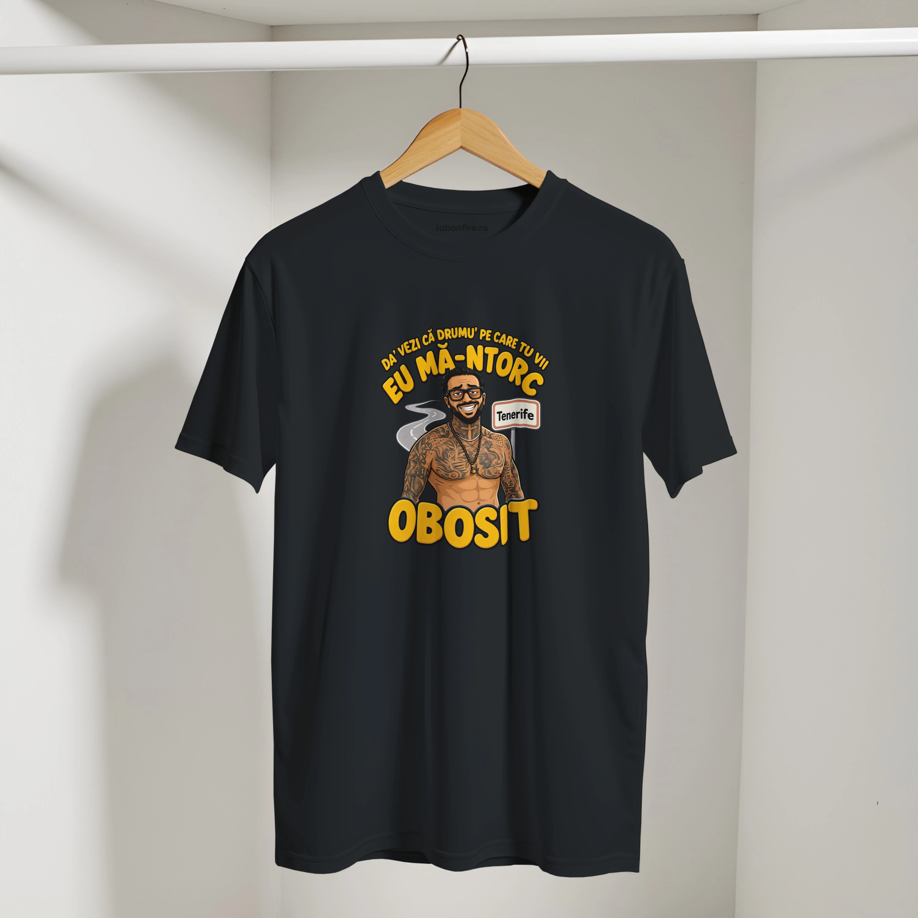Tricou | Marcel Tenerife — culoare negru, vedere 2