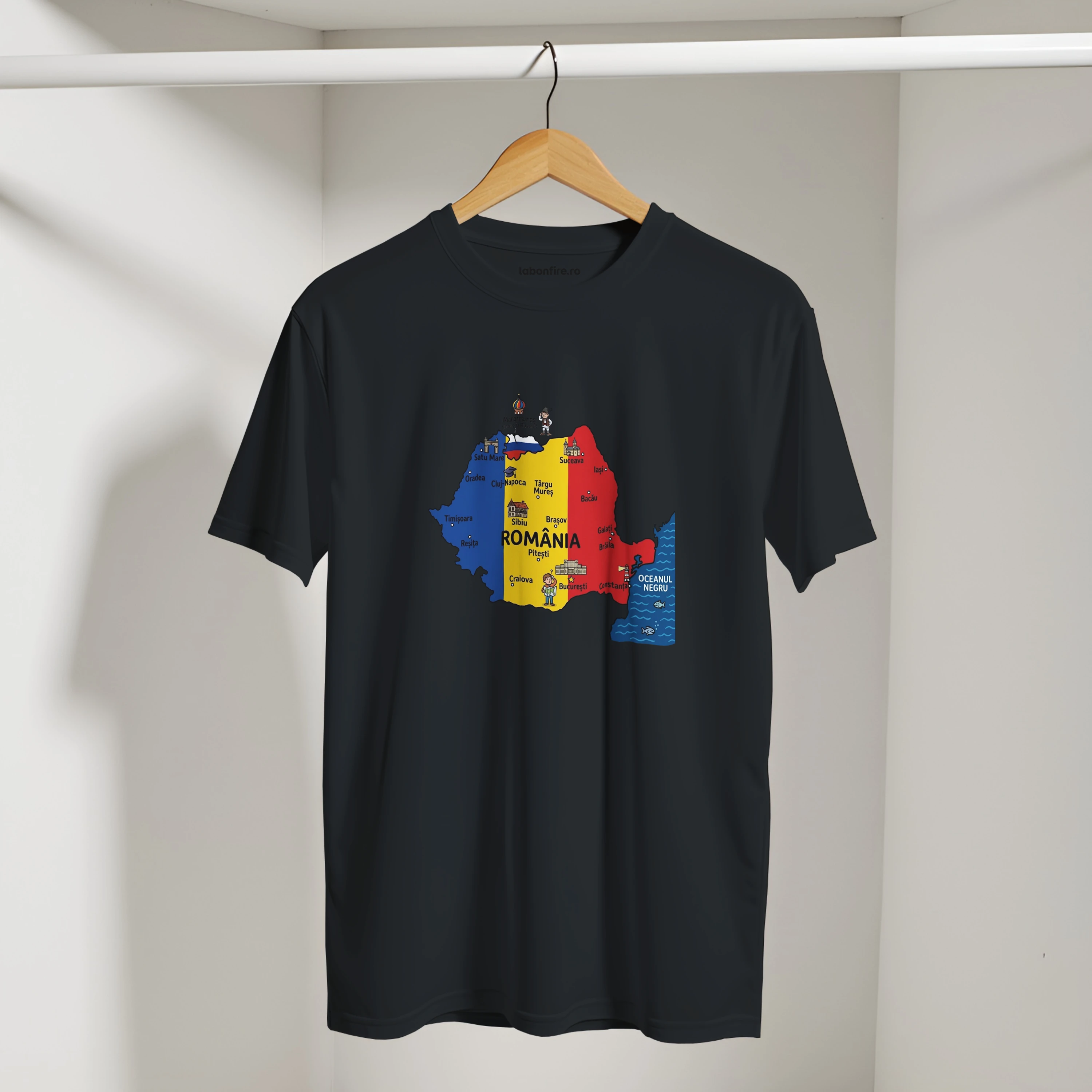 Tricou | Maramureș e în Rusia — culoare negru, vedere 2