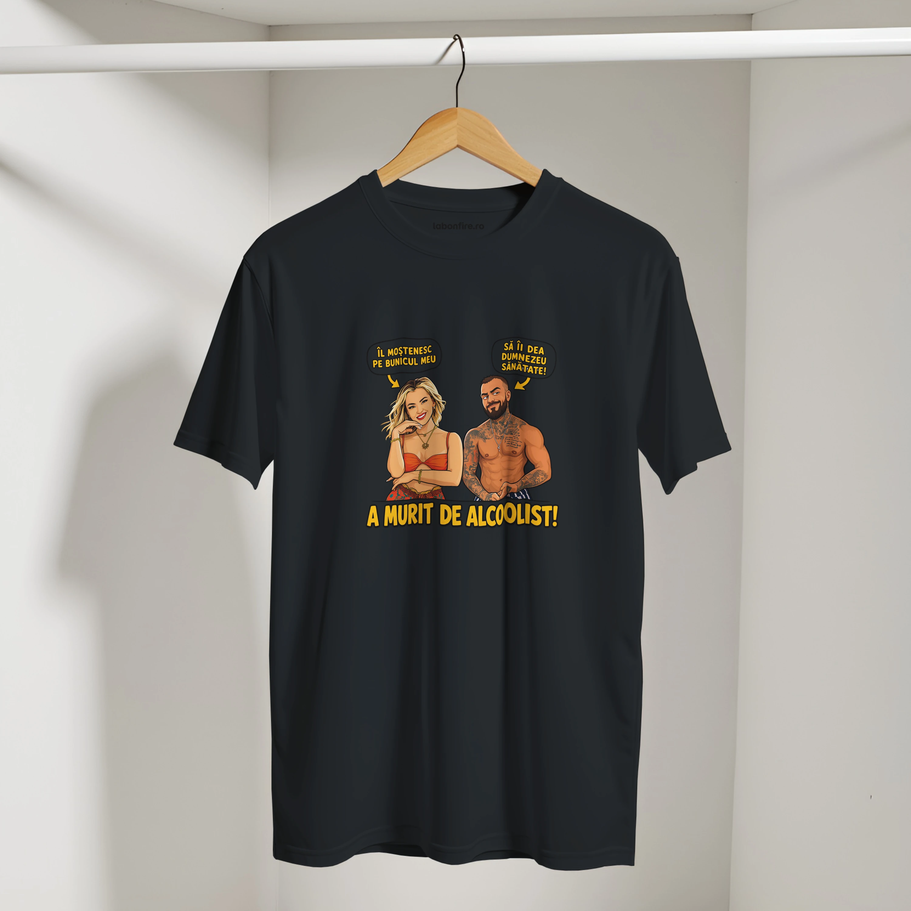 Tricou | Îl Moștenesc Pe Bunicu — culoare negru, vedere 2